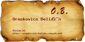 Oreskovics Belián névjegykártya